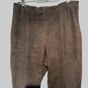 St. John Women's Grey 100% Suede Pull On Pants Size 4